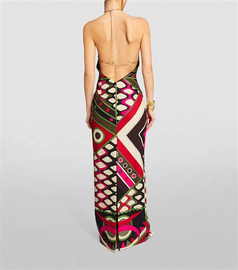 Womens Pucci Multi Vivara Print Maxi Dress Harrods Uk