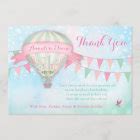 Gc Hot Air Balloon First Birthday Thank You Card Zazzle