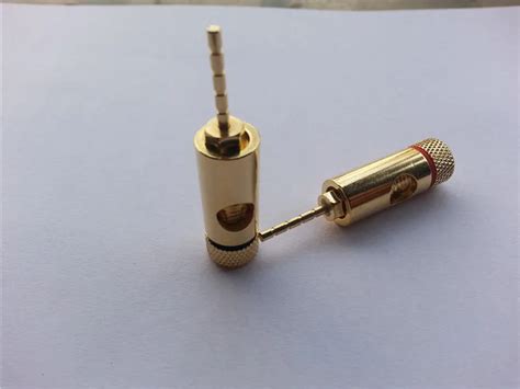 2pcs copper Speaker Cable Pin Connectors for 4mm Banana Plugs To Pin connector-in Connectors ...