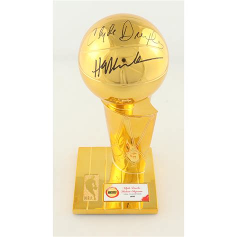 Hakeem Olajuwon Clyde Drexler Signed Rockets 1995 NBA Champions