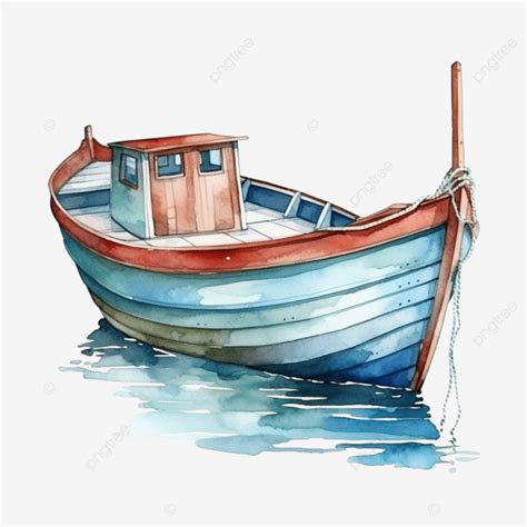 Watercolor Boat Clip Art Element Jet Boat Ship Png Transparent Image