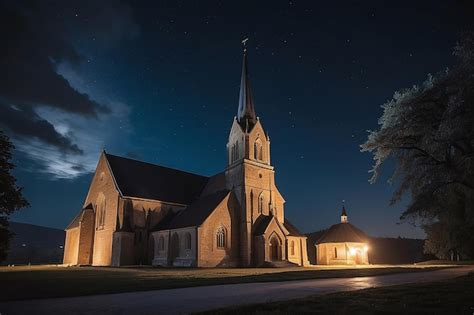 Premium Photo | Church in night