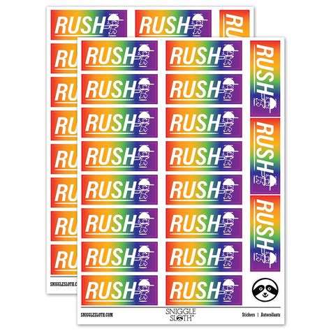 Rush Expedited Order Shipment Running Person Sticker Set Rainbow