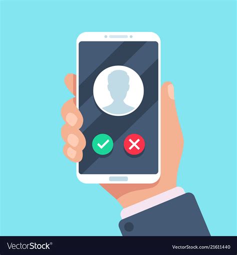 Incoming call on mobile phone calling Royalty Free Vector