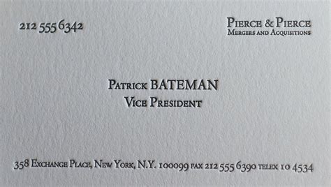 Patrick Bateman Business Card