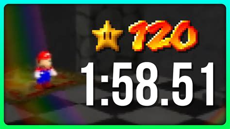 Super Mario 64 120 Star Speedrun In 1 58 51 Youtube