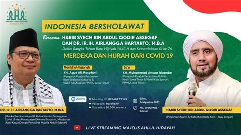 Airlangga Hartarto Gelar Indonesia Bersholawat Bersama Para Habaib Dan