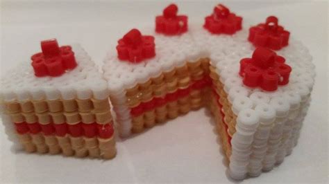 perler beads 3D cake | Diy perler bead crafts, Perler beads designs ...