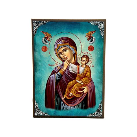 Virgin Mary Icon Panagia Paramythia Handmade Greek Christian Etsy Byzantine Art Orthodox