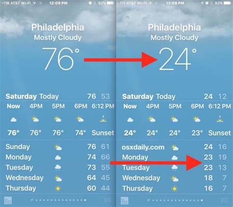 How to Change Weather Temperature from Fahrenheit to Celsius on iPhone