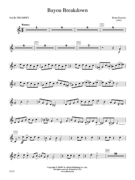 Bayou Breakdown Rd B Flat Trumpet Concert Band Digital Sheet