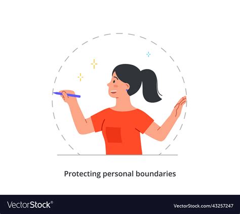 Person Setting Personal Boundaries Concept Vector Image