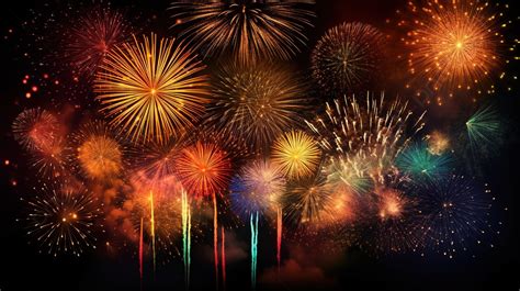 Fireworks Background Many Colorful Fireworks Background Stock Footage