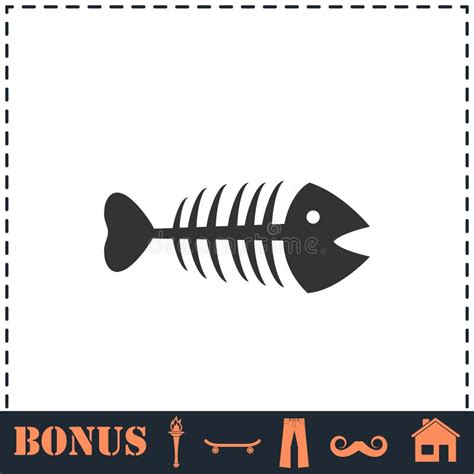 Fishbone Icon Flat Stock Illustration Illustration Of Paint 201671724