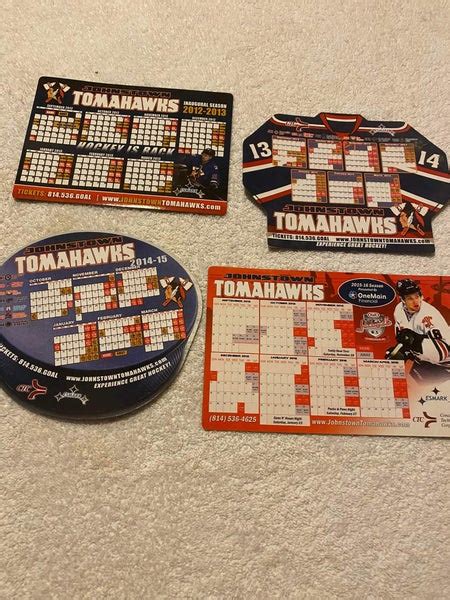 Johnstown Tomahawks Hockey NAHL Magnetic Schedules | SidelineSwap