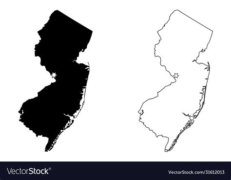 New jersey nj state map usa with capital city Vector Image