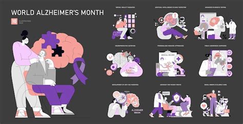 Premium Vector World Alzheimers Month Flat Vector Illustration