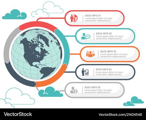 World map infographic design Royalty Free Vector Image