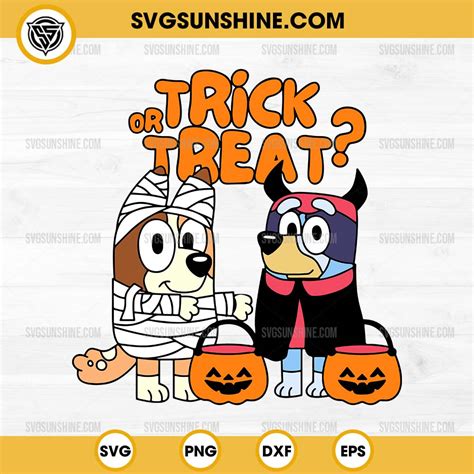 Trick Or Treat Bluey Halloween SVG Bluey Bingo Mummy Halloween SVG