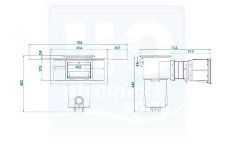 Skimmer miroir SB 118 MR AQUAREVA Grande meurtrière rallonge pour