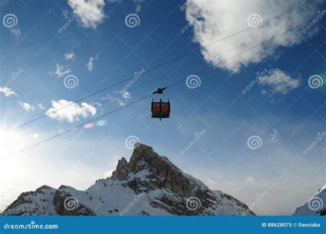 Cable Car To the Lagazuoi, Dolomites, Veneto, Italy Stock Image - Image ...