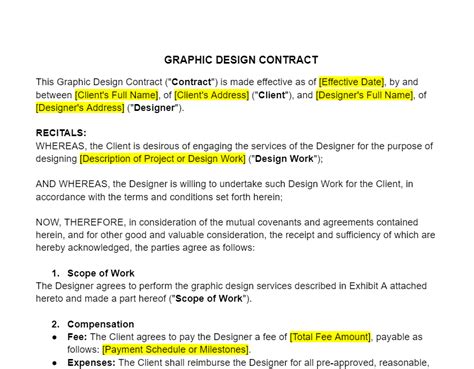 Graphic Design Contract Template - Freshdox