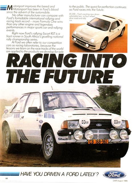 1985 Ford Motorsports (South Africa) | Escort RST and Ford R… | Flickr