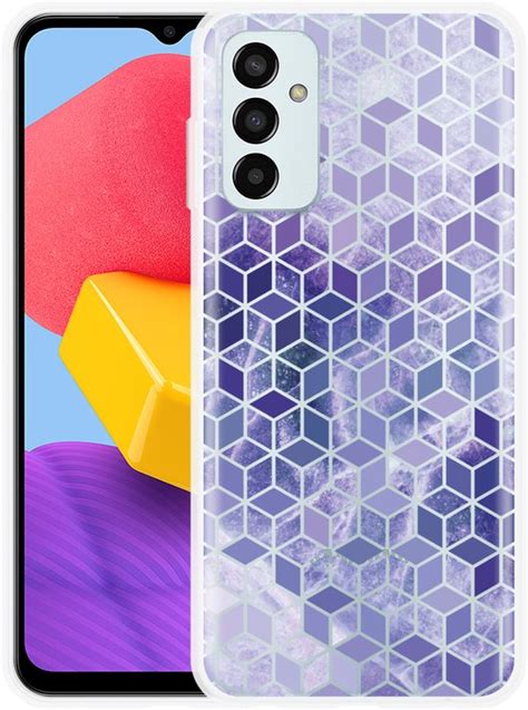 Samsung Galaxy M Hoesje Paars Hexagon Marmer Designed By Cazy Bol