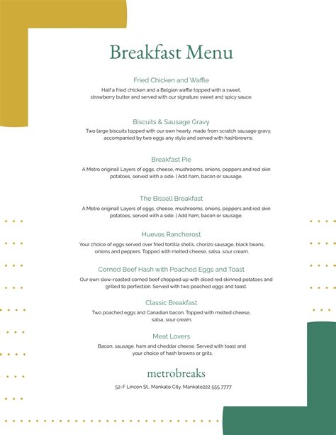 Free Breakfast Templates to Edit Online