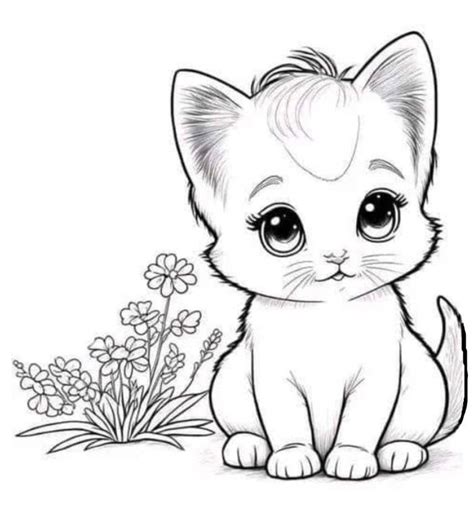 Kawaii Cat Coloring Pages (Free Printable PDF)