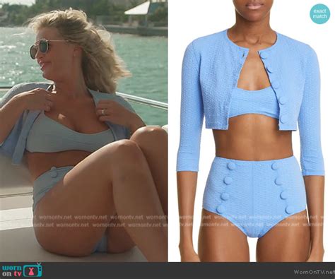 WornOnTV Madisons Blue Cropped Cardigan And Bikini On Southern Charm