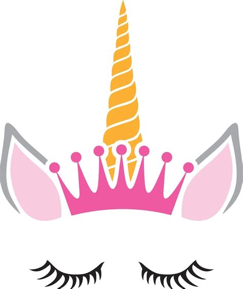 Princesse Licorne Avec Couronne Vecteur Premium