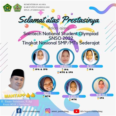 Siswi Siswi Mtsn Pandeglang Raih Juara Saintech National Student