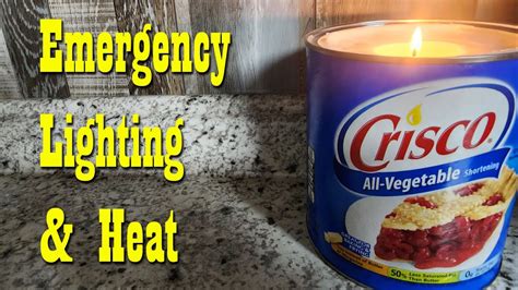 Emergency Light Heat With Crisco Or Lard Emergency Survival