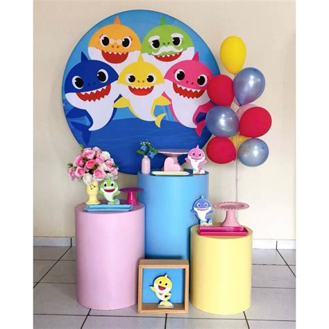 KIT BABY SHARK TRIO DE CILINDROS MENINA