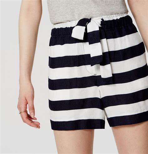 Stripe Fluid Tie Waist Shorts With 5 Tie Waist Shorts Stripe Inseam