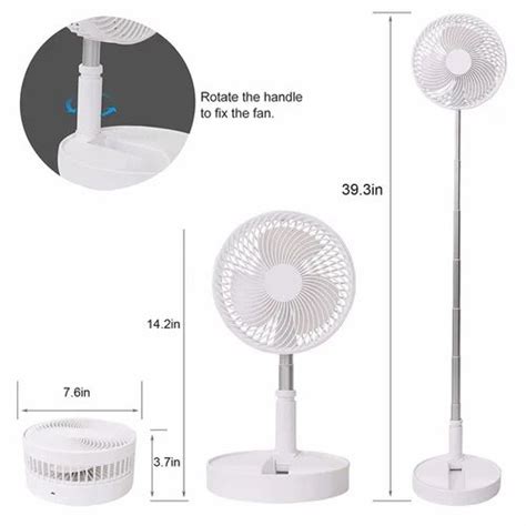 Portable Desk Fan Foldable Fan Pedestal Stand Floor Fan Adjustable