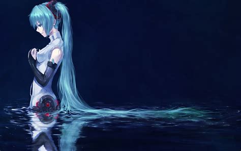 デスクトップ壁紙 アニメの女の子 青 ボーカロイド 初音ミク追加 闇 スクリーンショット コンピュータの壁紙