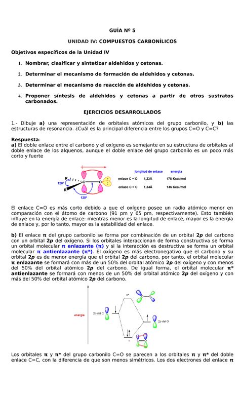 GUIA 3 Aldehídos Y Cetonas GUÍA Nº 5 UNIDAD IV COMPUESTOS