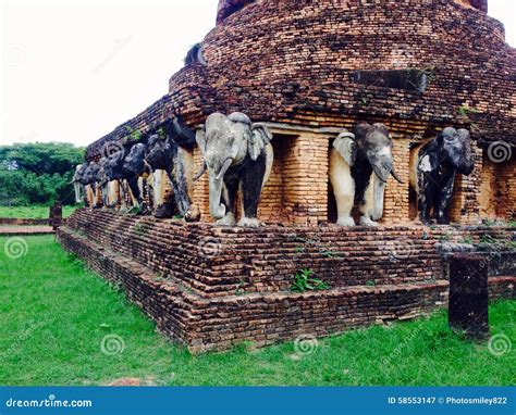 Elephant Brick Stock Image Image Of Pagoda Elephant 58553147