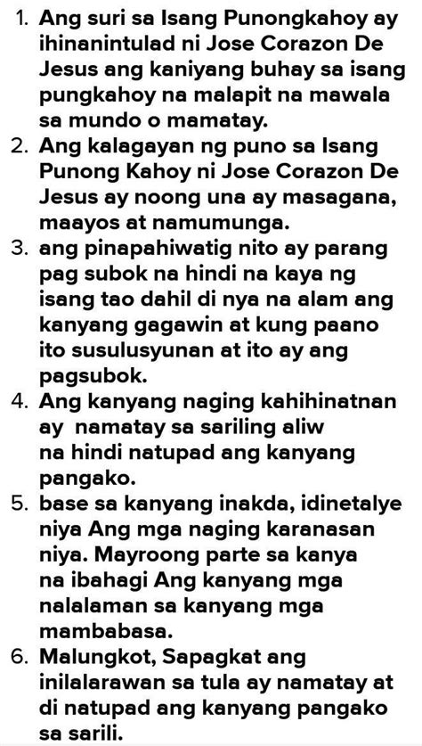 1 Ano Ang Sinasagisag Ng Punongkahoy Sa Tula 2 Ano Ang Kalagayan Ng