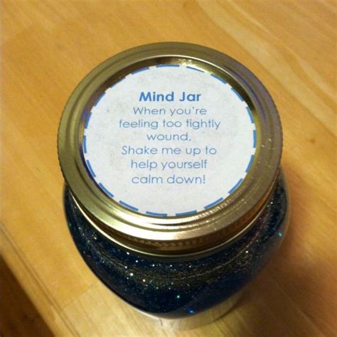 Mind Jars Made My Own Mind Jar With Poem Fill Jar With Warm Water