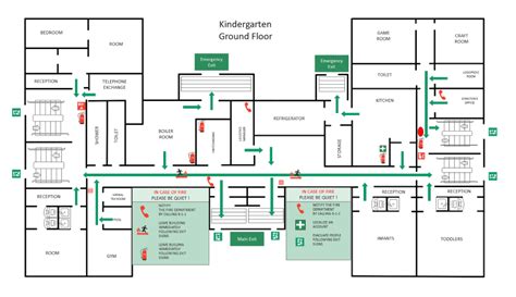 Draw Fire Safety And Emergency Evacuation Plan Off