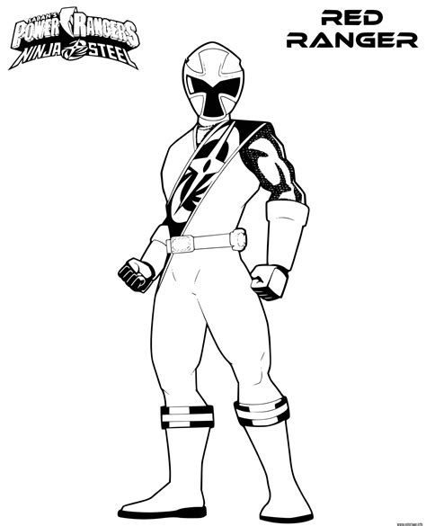 Coloriage Ninja Steel Power Rangers Red Ranger Dessin Ninja Imprimer