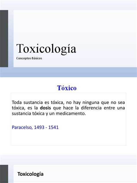 1 Conceptos Básicos Toxicologia Pdf Toxicidad Toxicología