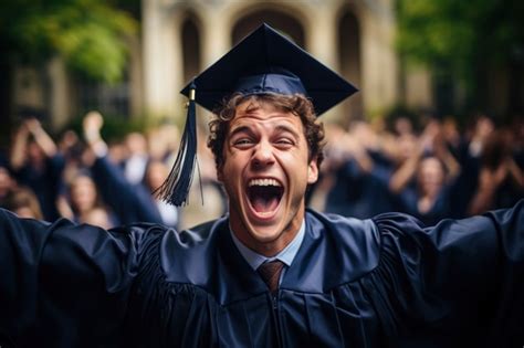 Retrato De Un Joven Sonriente En La Graduaci N Foto Gratis