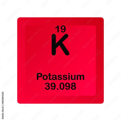 Potassium K Chemical Element vector illustration diagram, with atomic ...