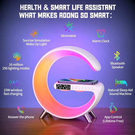 Bluetooth Speaker Led Alarm Clock Rgb Colorful Atmosphere Night Light