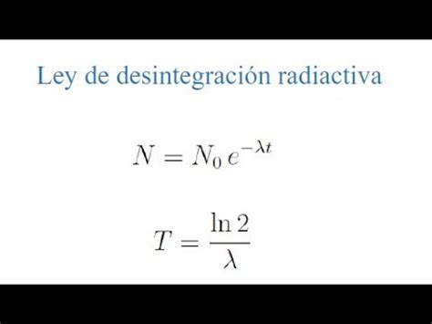 Ley de desintegración radiactiva YouTube