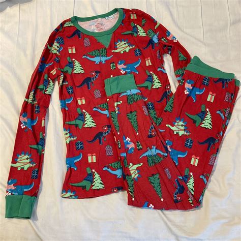 Wondershop Christmas Pajama Set Womens Size S Red Green Dinosaur